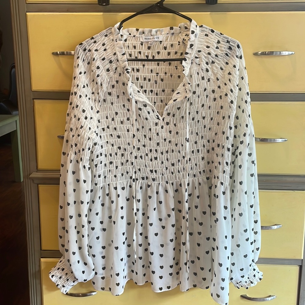 Rose + Olive blouse size L